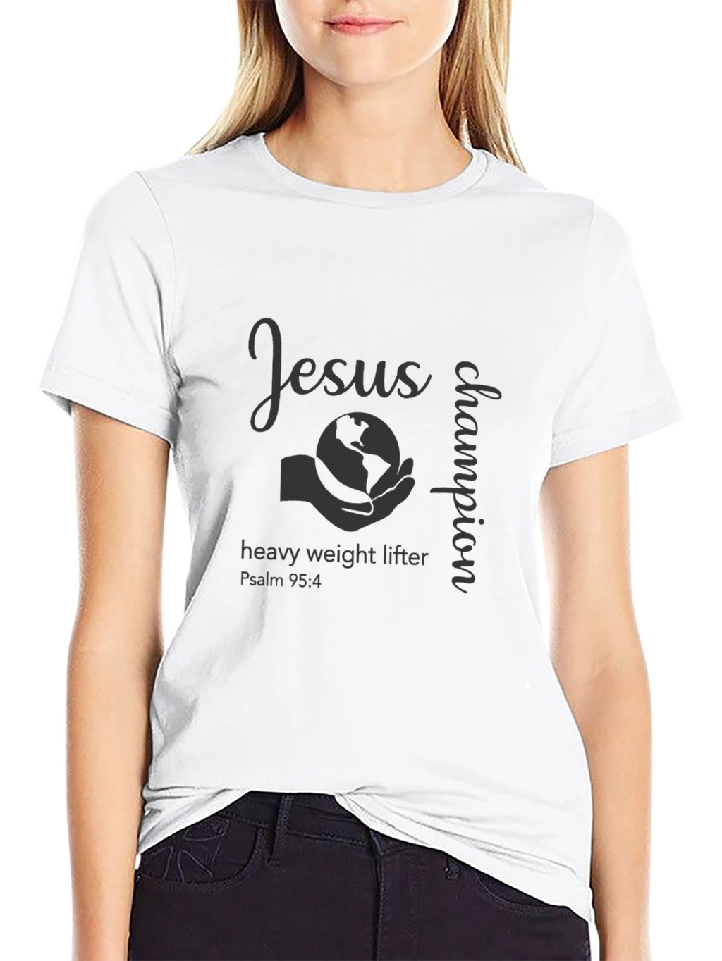 Jesus Champion Heavy Weight Lifter T-Shirt