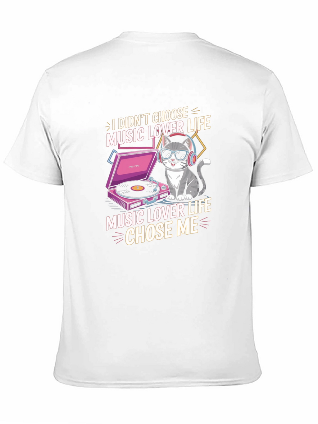 Music Lover Cat Graphic T-Shirt