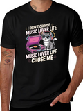 Music Lover Cat Graphic T-Shirt