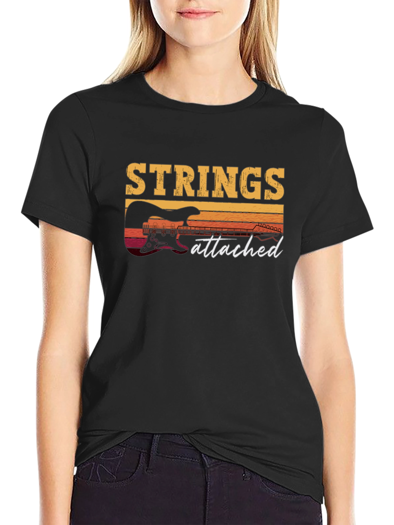 Strings Attached Guitar Graphic T-Shirt