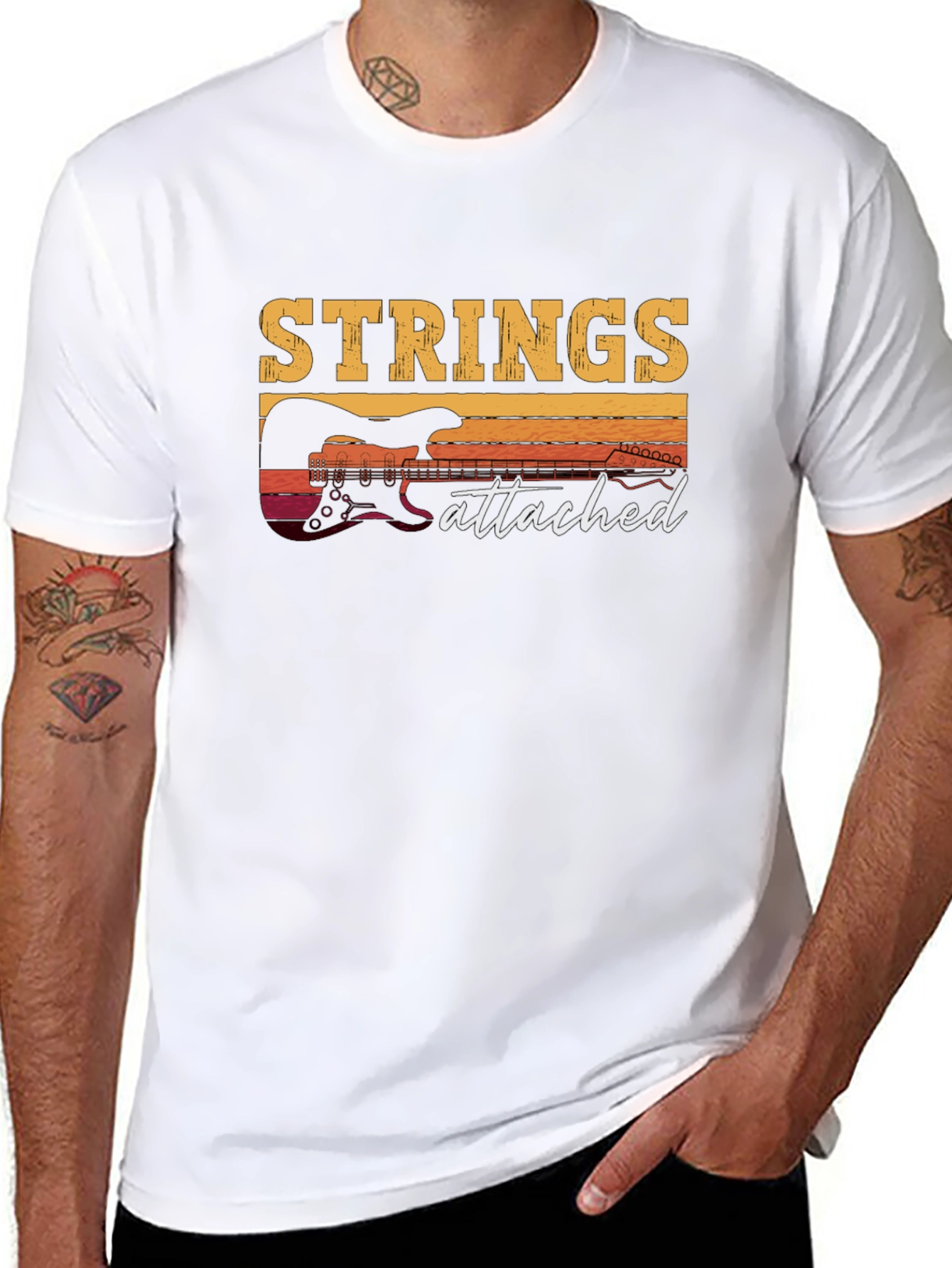 Strings Attached Guitar Graphic T-Shirt