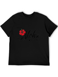 Aloha Skate Tee - Black Hibiscus Flower