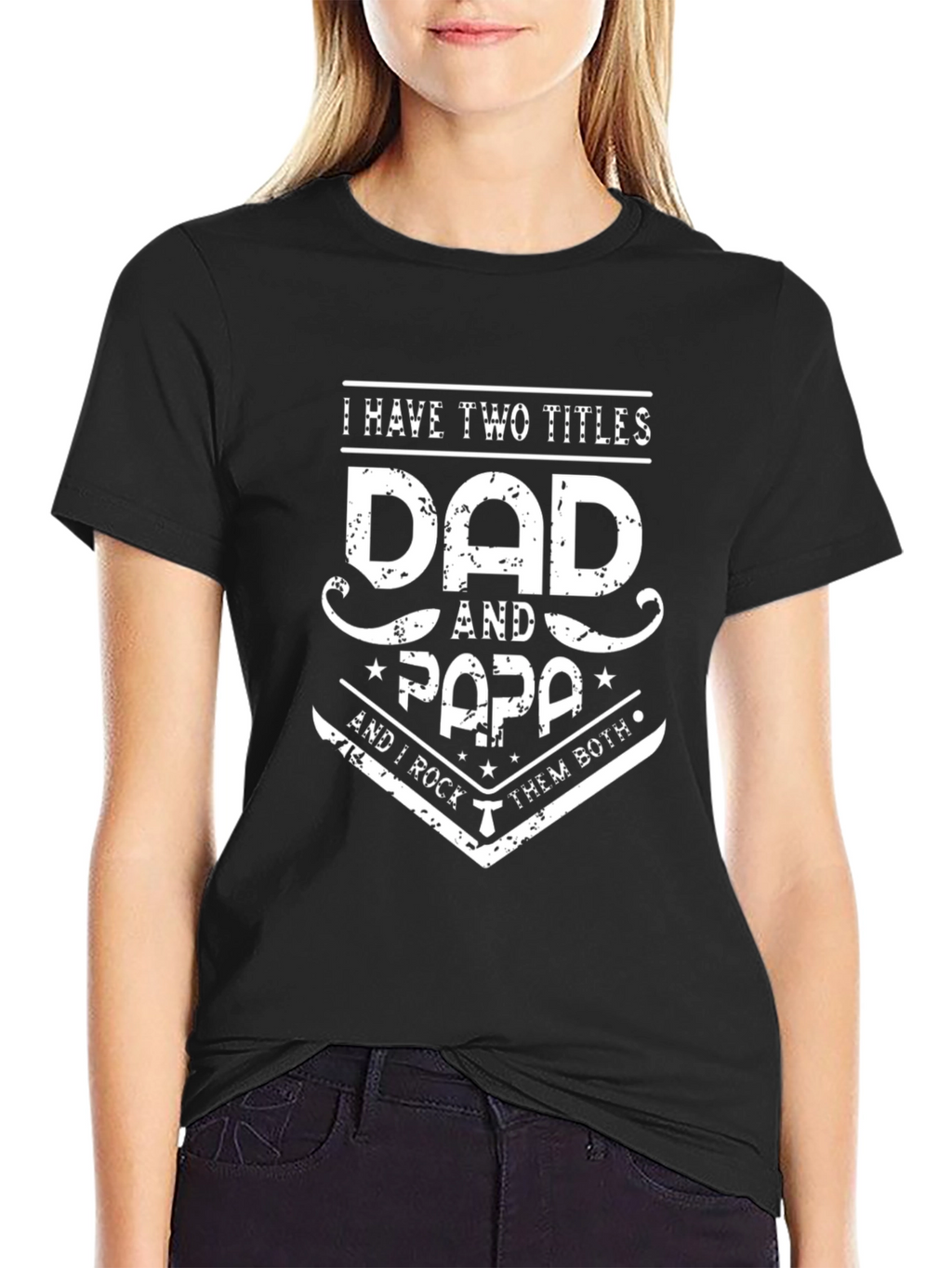 Dad and Papa T-Shirt - Two Titles