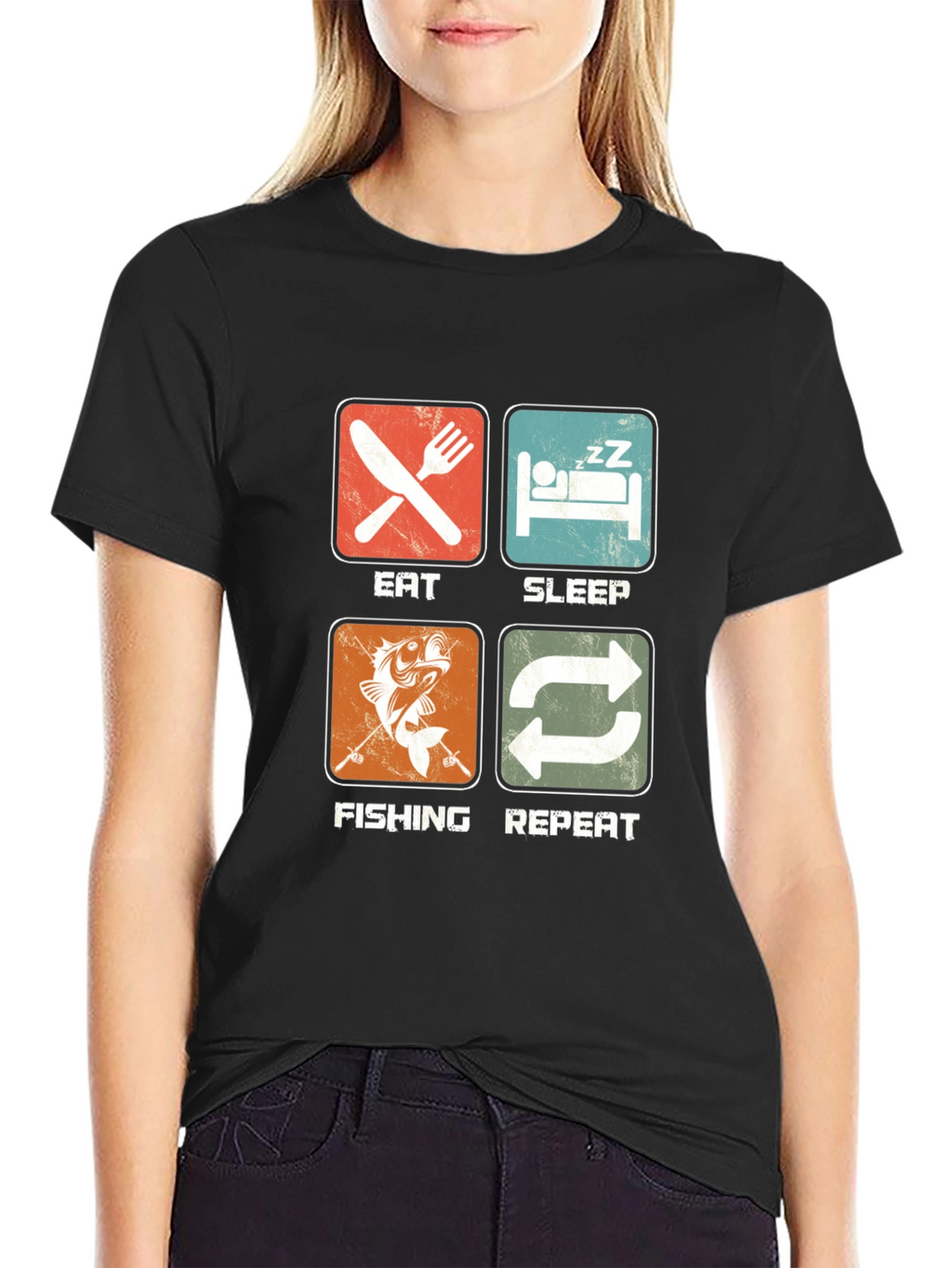 Eat Sleep Fishing Repeat Graphic T-Shirt