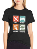 Eat Sleep Fishing Repeat Graphic T-Shirt