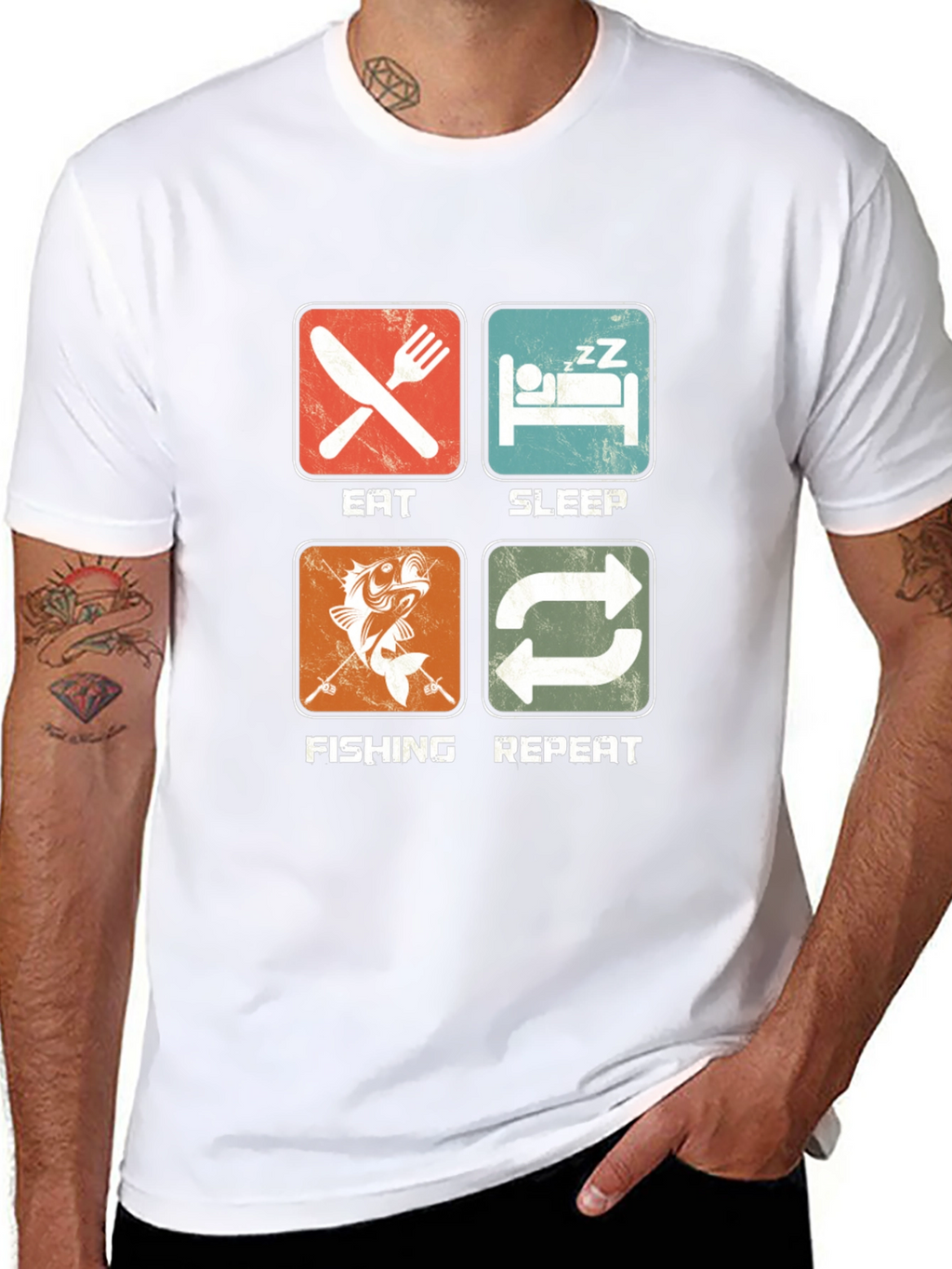 Eat Sleep Fishing Repeat Graphic T-Shirt