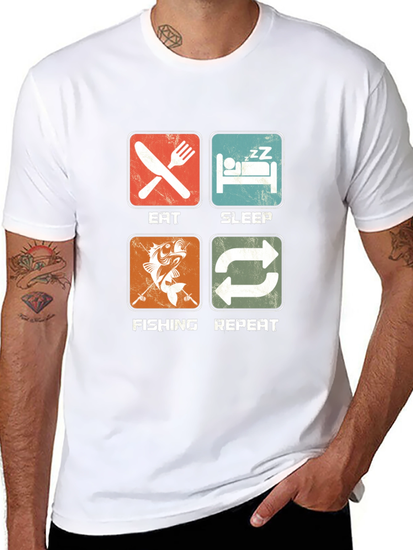 Eat Sleep Fishing Repeat Graphic T-Shirt