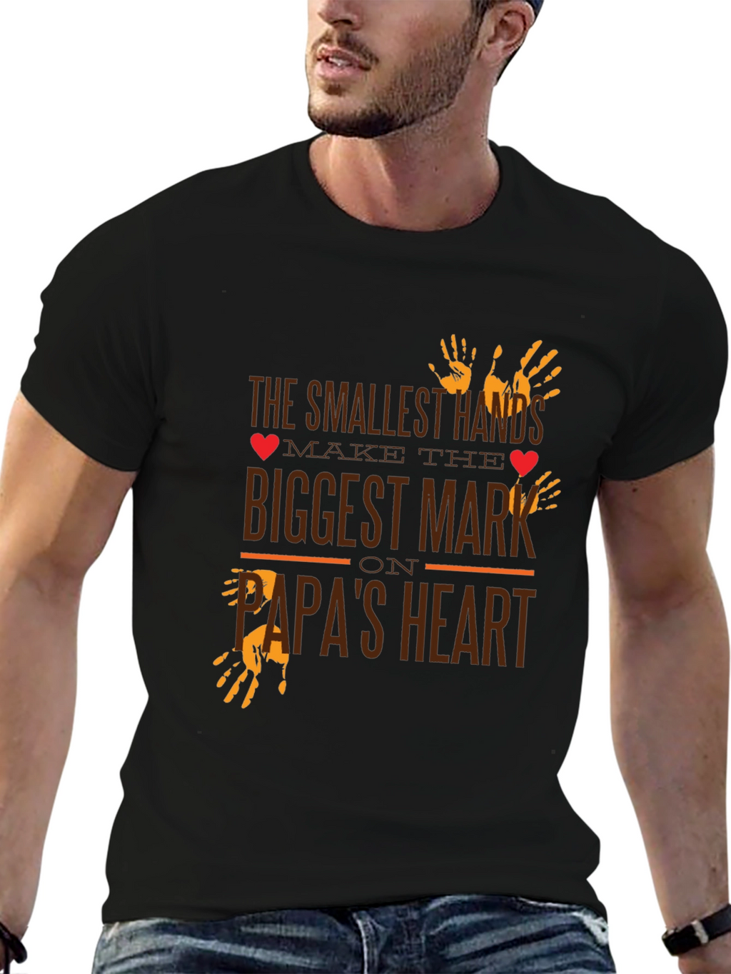 Smallest Hands Biggest Mark Papas Heart T-Shirt