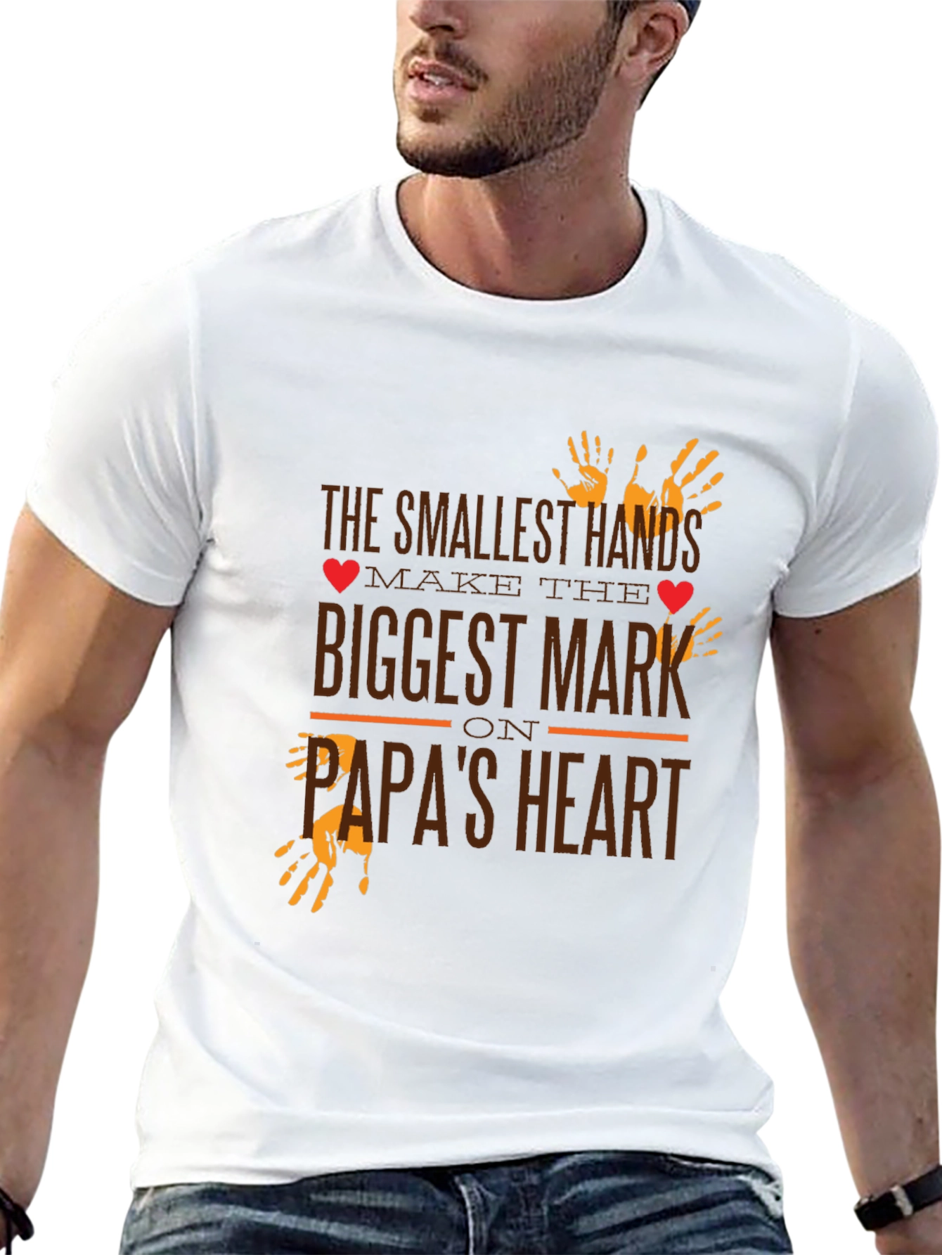 Smallest Hands Biggest Mark Papas Heart T-Shirt