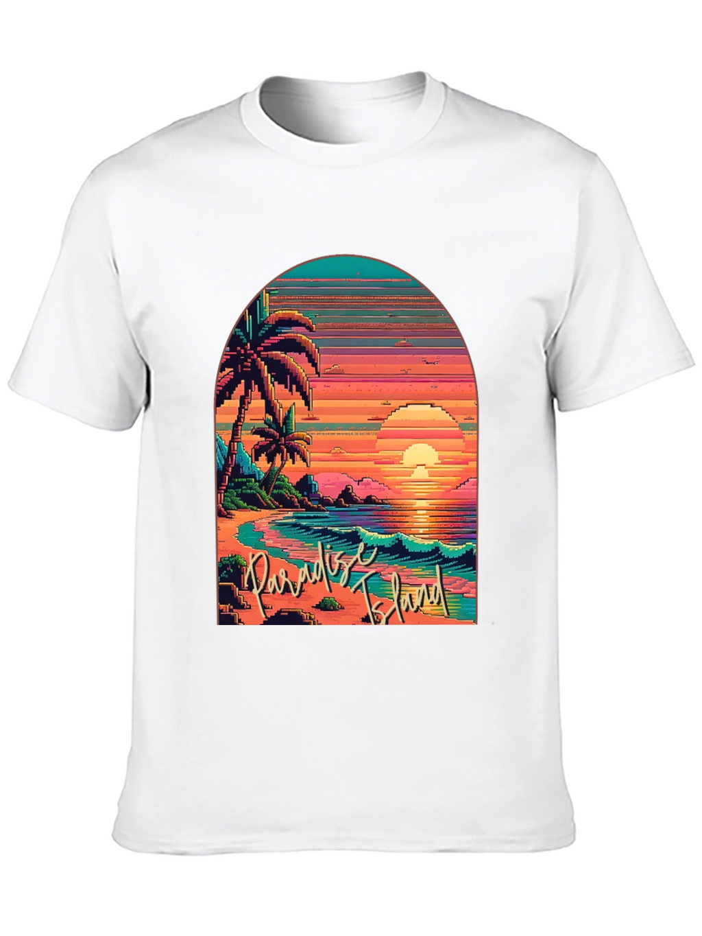Paradise Island Pixel Art T-Shirt