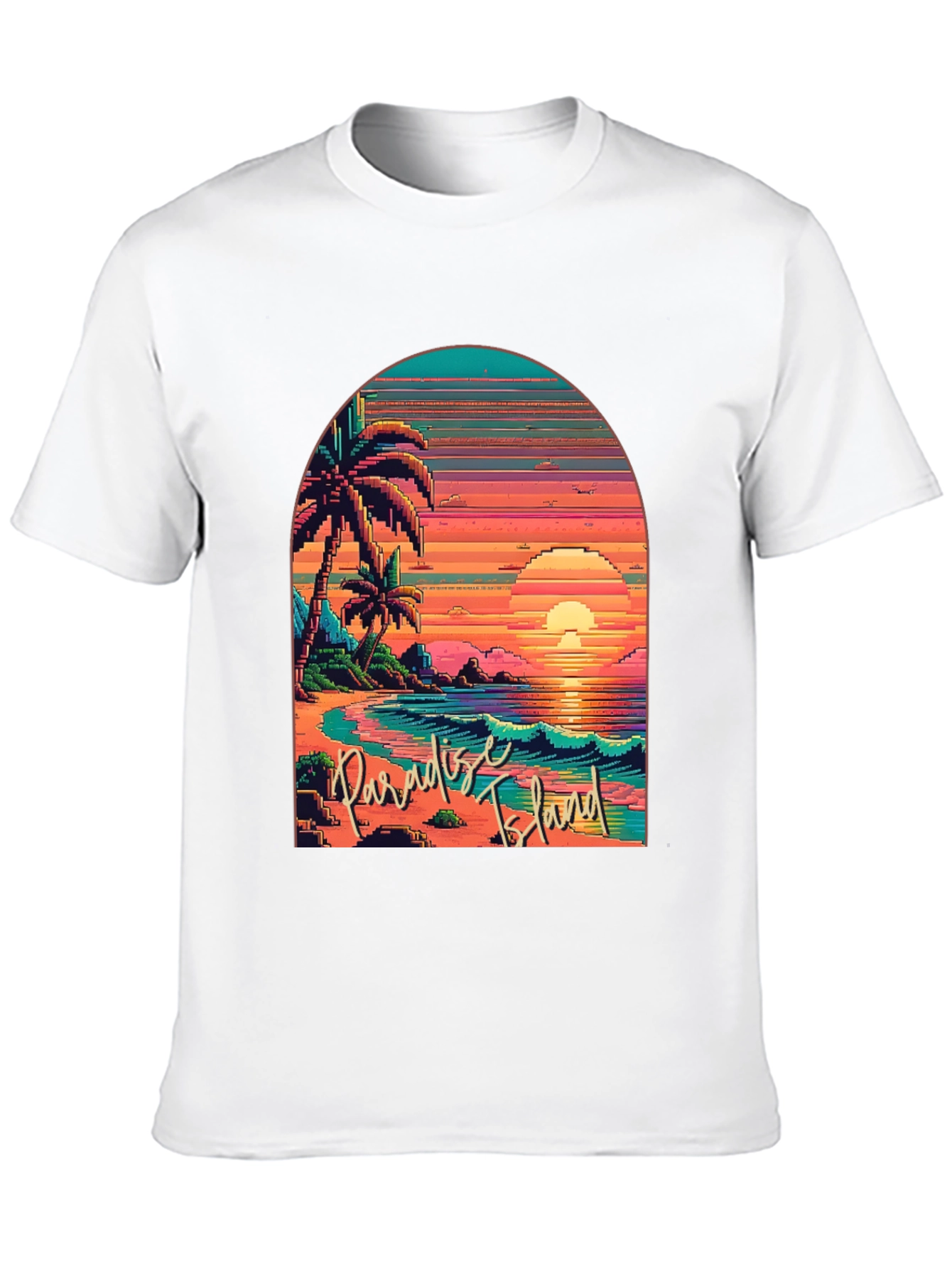Paradise Island Pixel Art T-Shirt