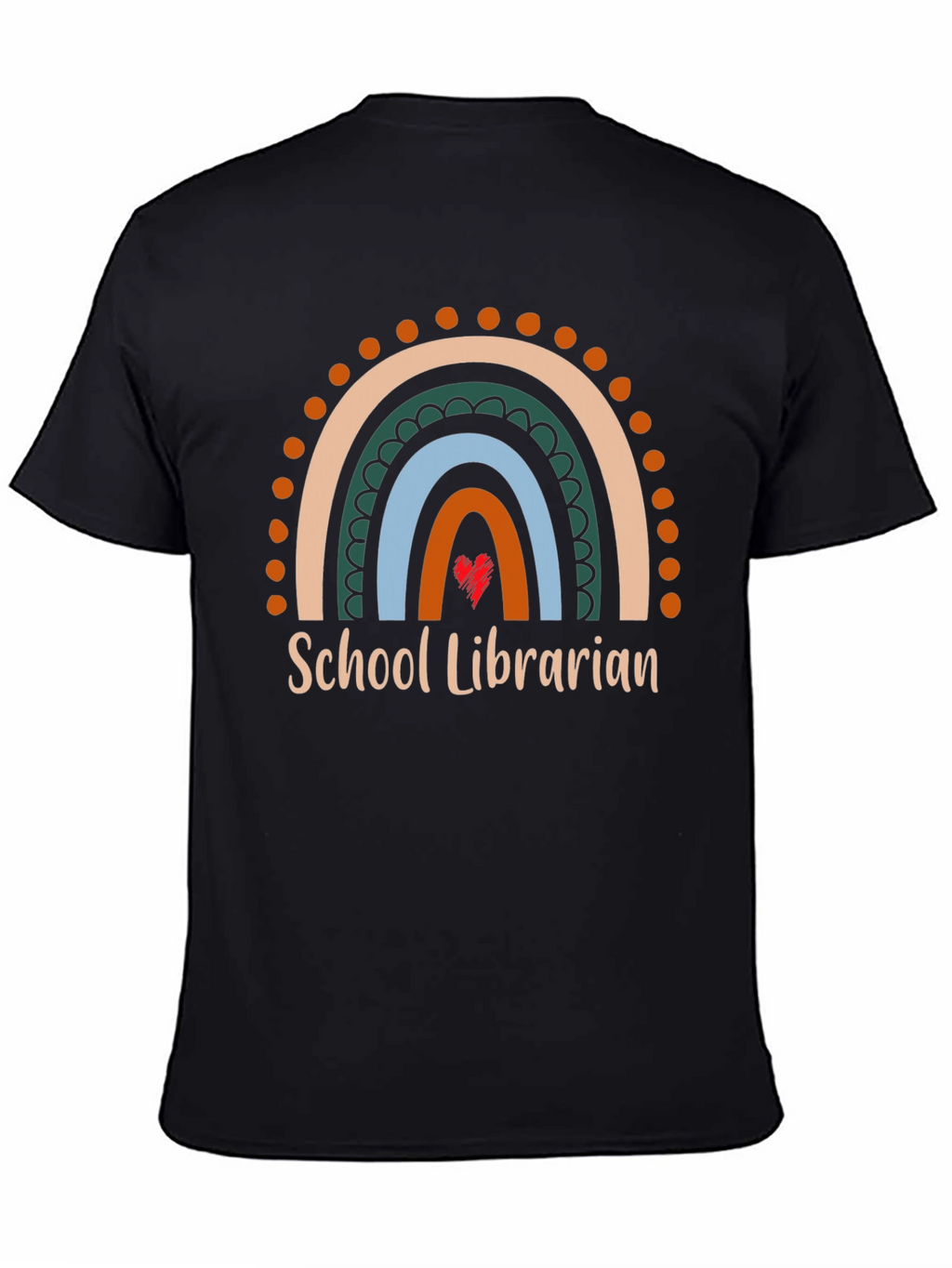 School Librarian Rainbow Heart T-Shirt