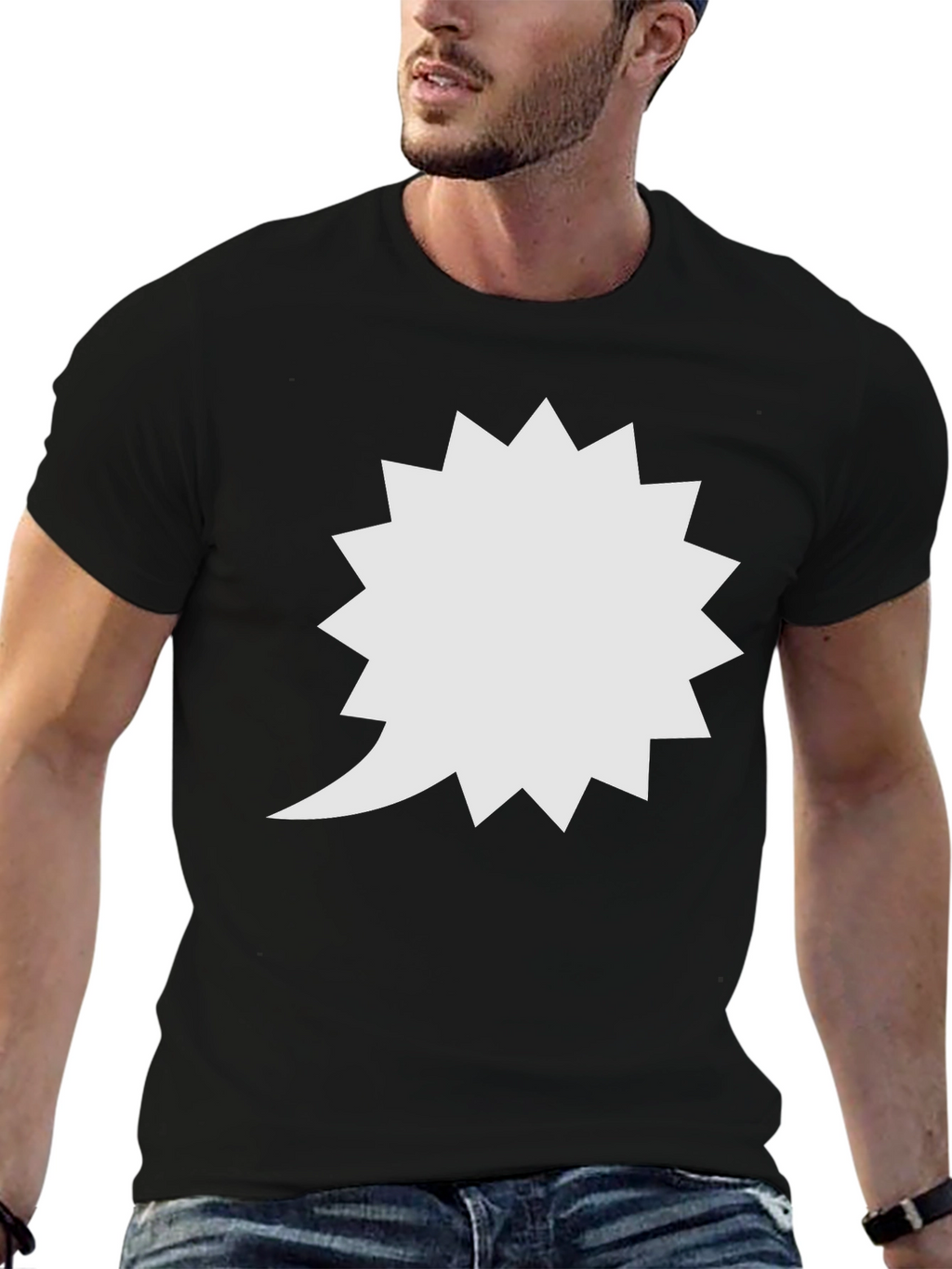Spiky Speech Bubble Black T-Shirt
