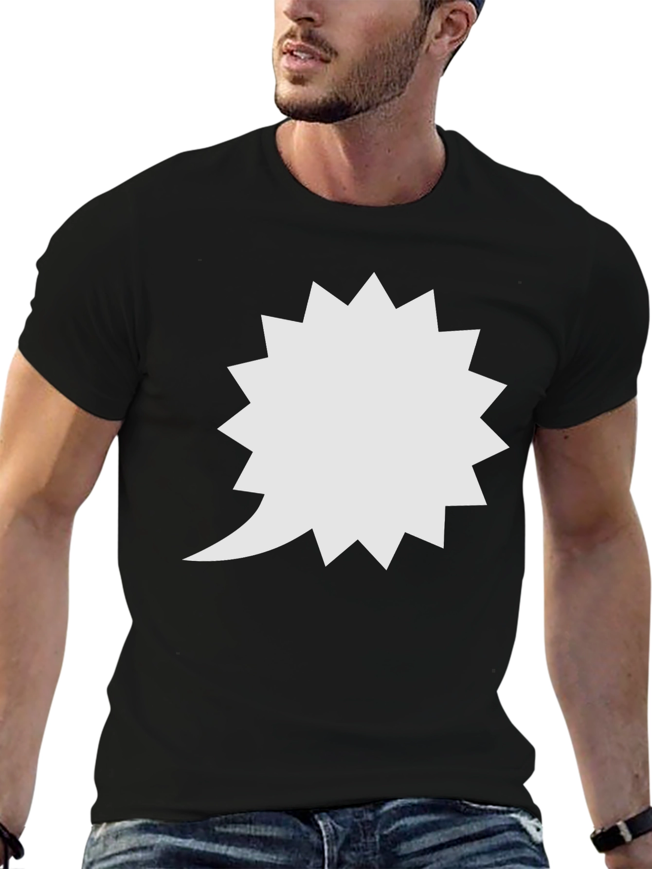 Spiky Speech Bubble Black T-Shirt
