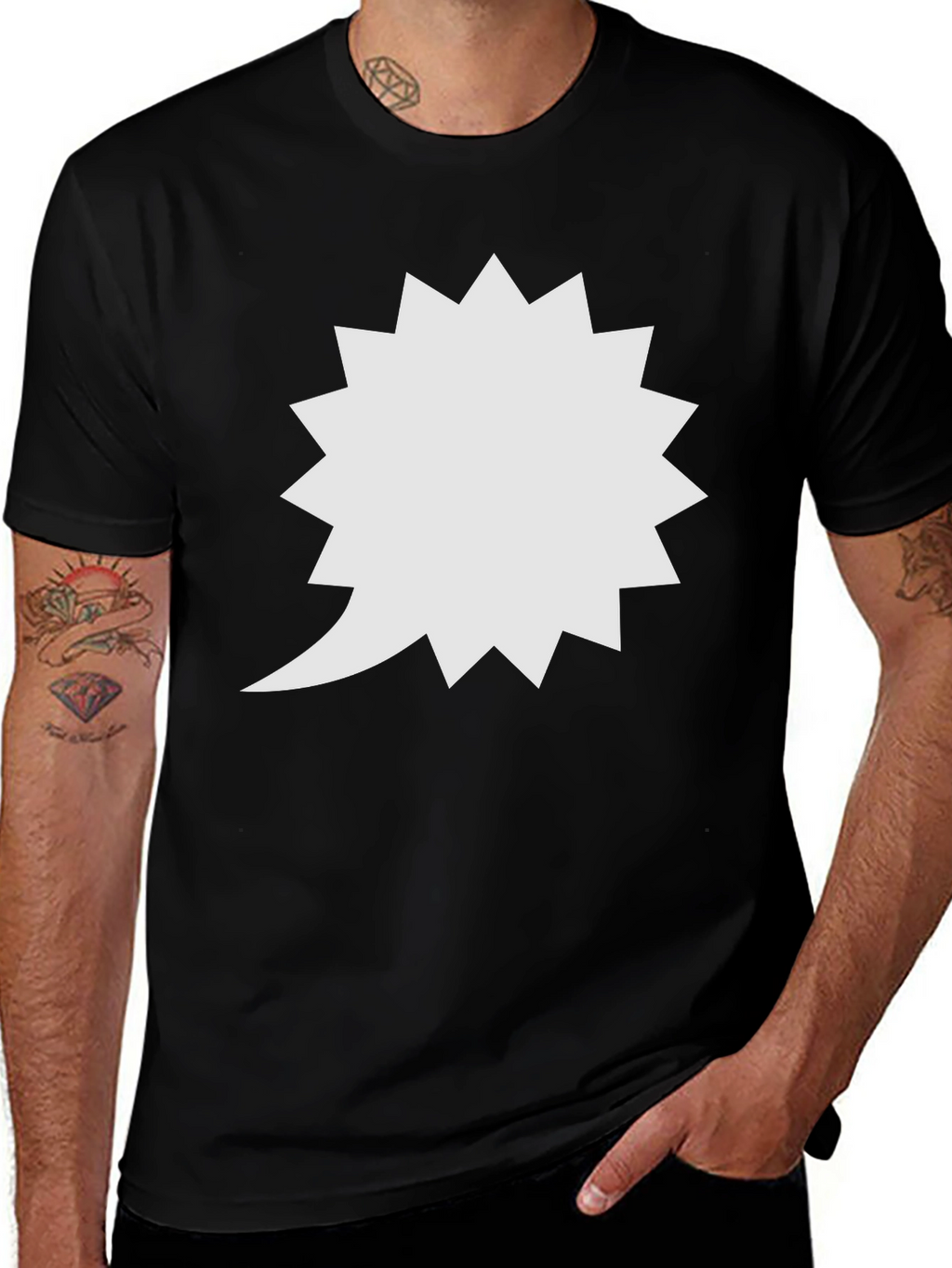 Spiky Speech Bubble Black T-Shirt