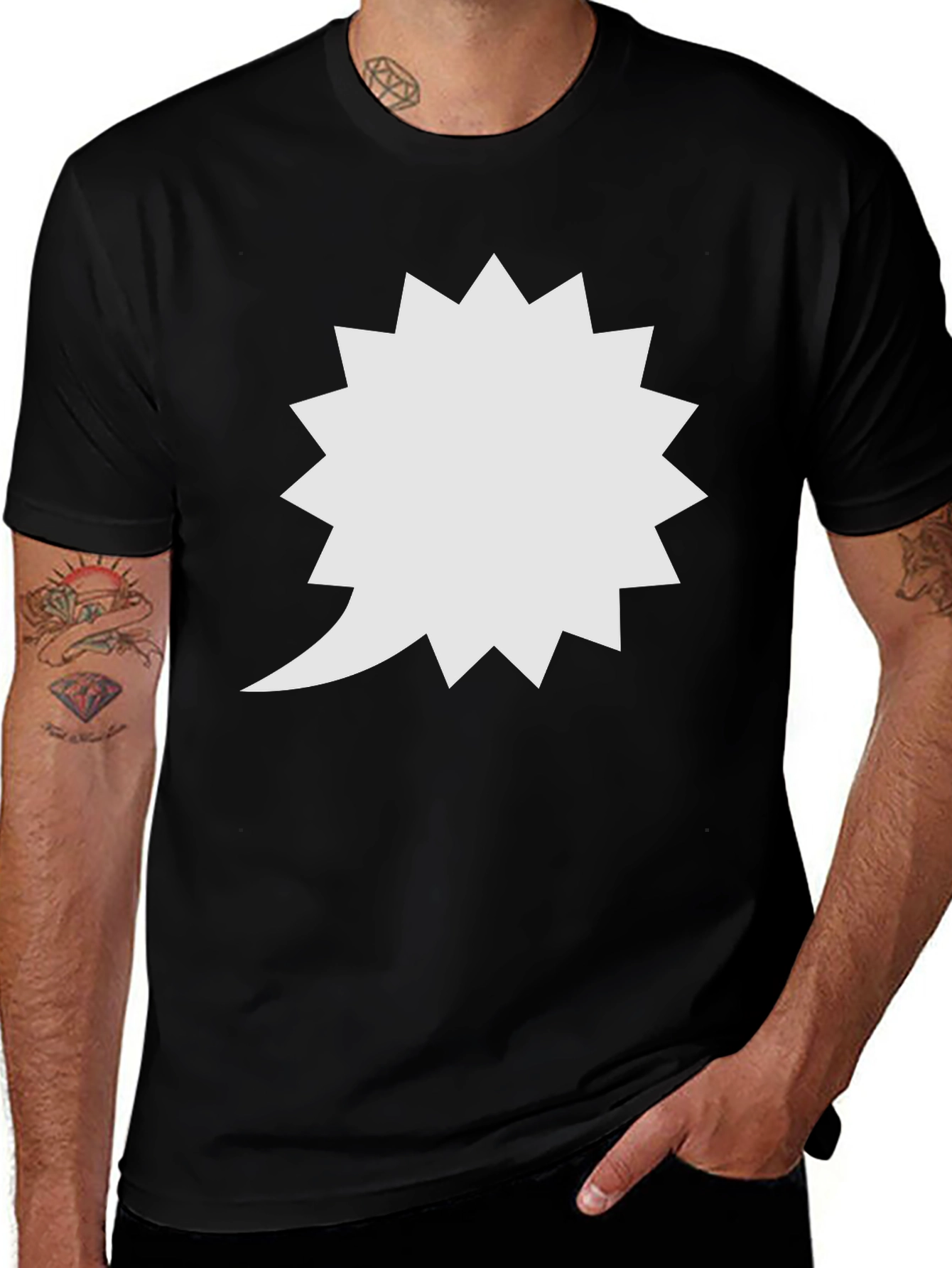 Spiky Speech Bubble Black T-Shirt
