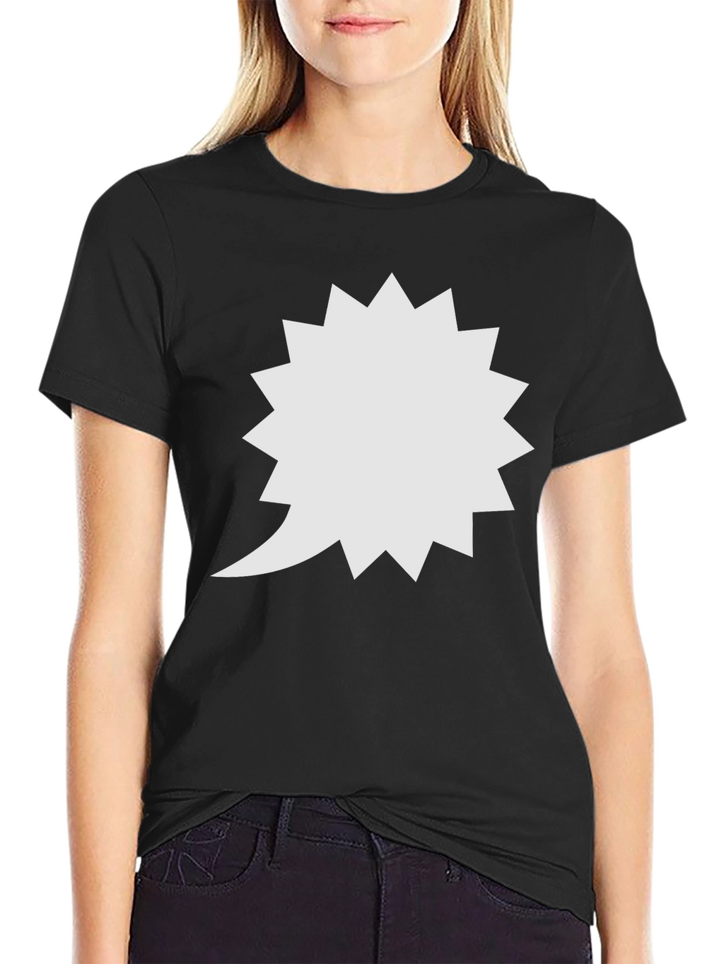 Spiky Speech Bubble Black T-Shirt