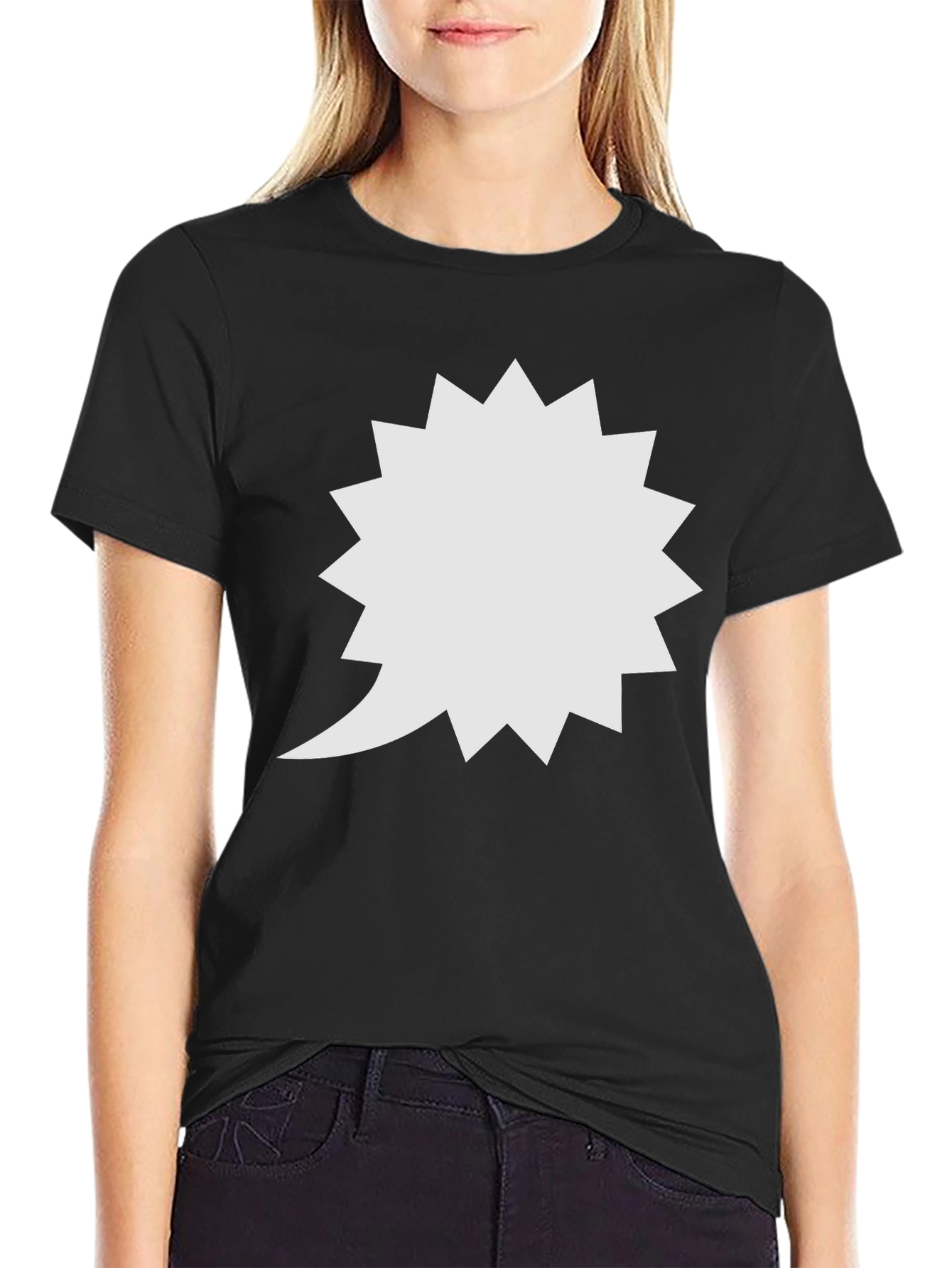 Spiky Speech Bubble Black T-Shirt