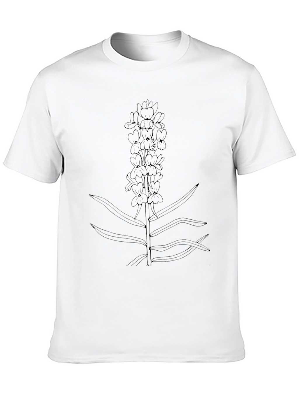 Botanical Line Art Black T-Shirt
