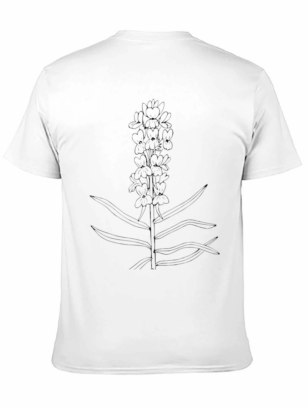 Botanical Line Art Black T-Shirt