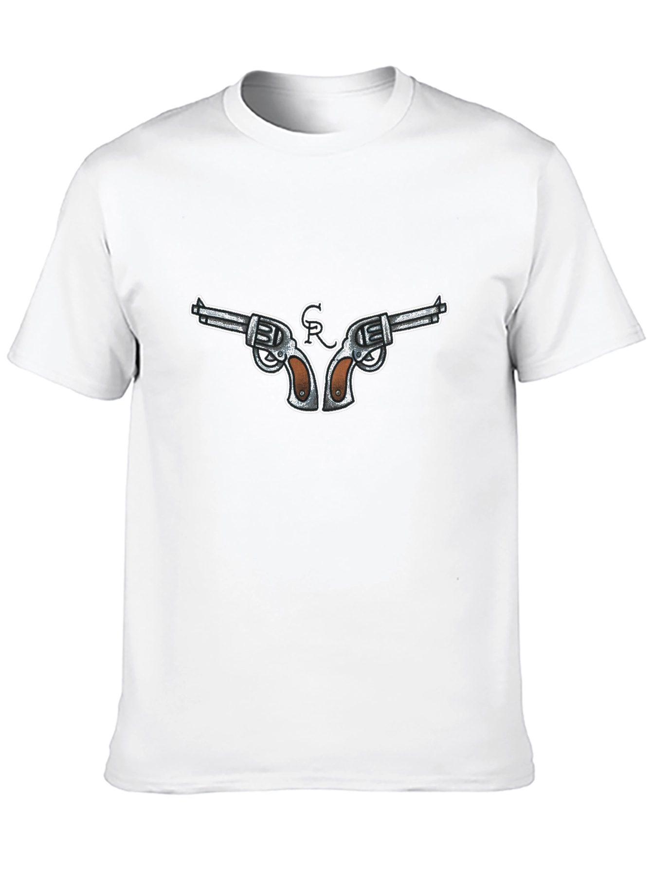 Cool Gun Design Black T-Shirt
