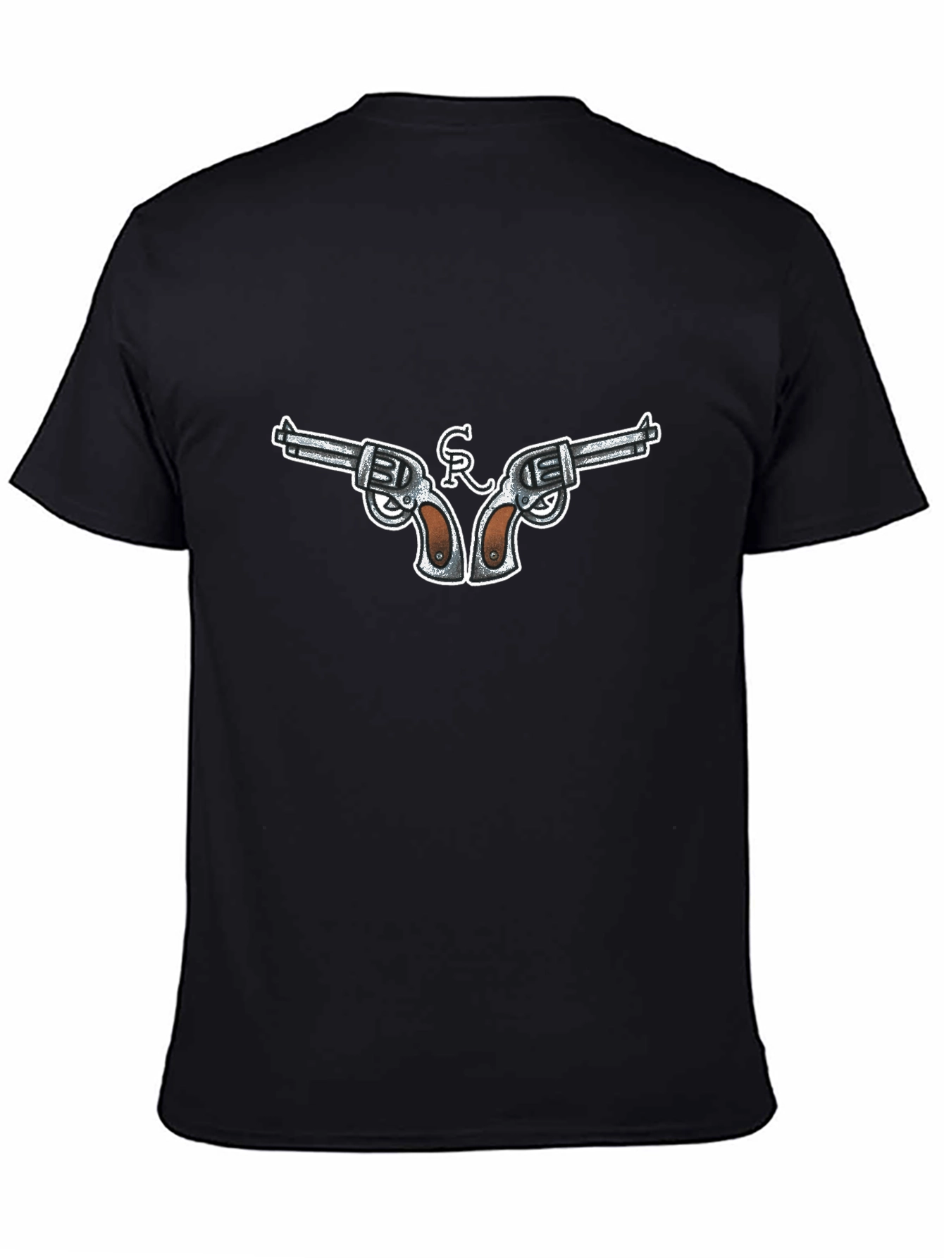Cool Gun Design Black T-Shirt