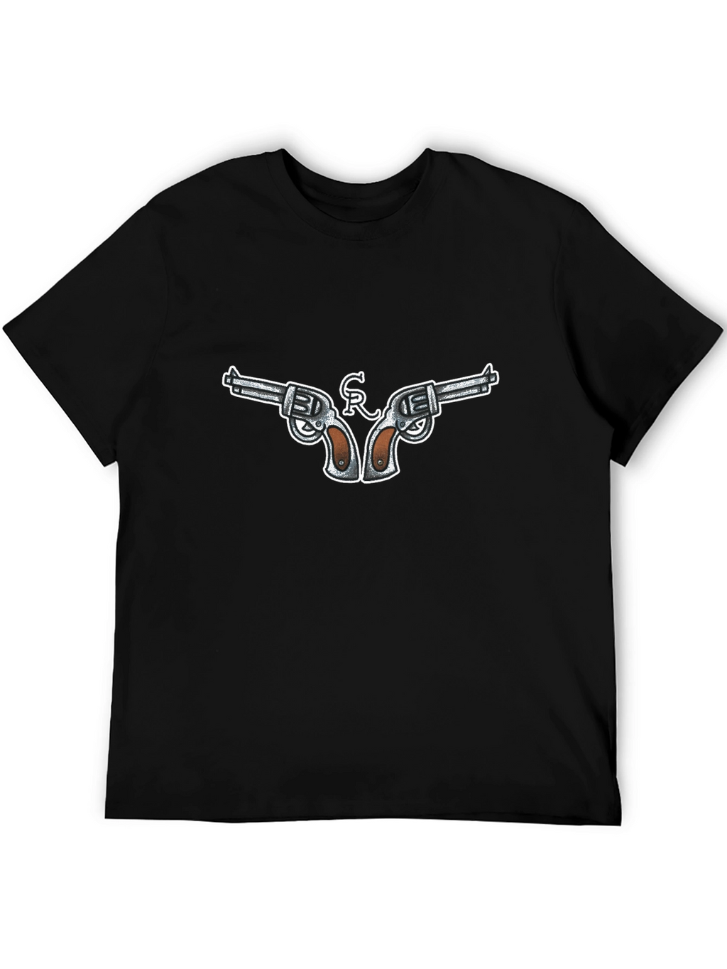 Cool Gun Design Black T-Shirt