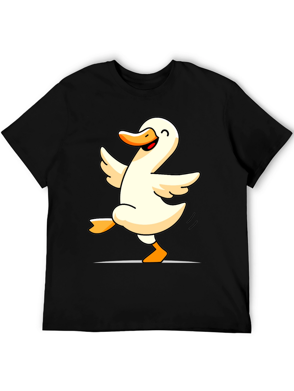Dancing Duck Graphic Tee - Black Cotton Shirt