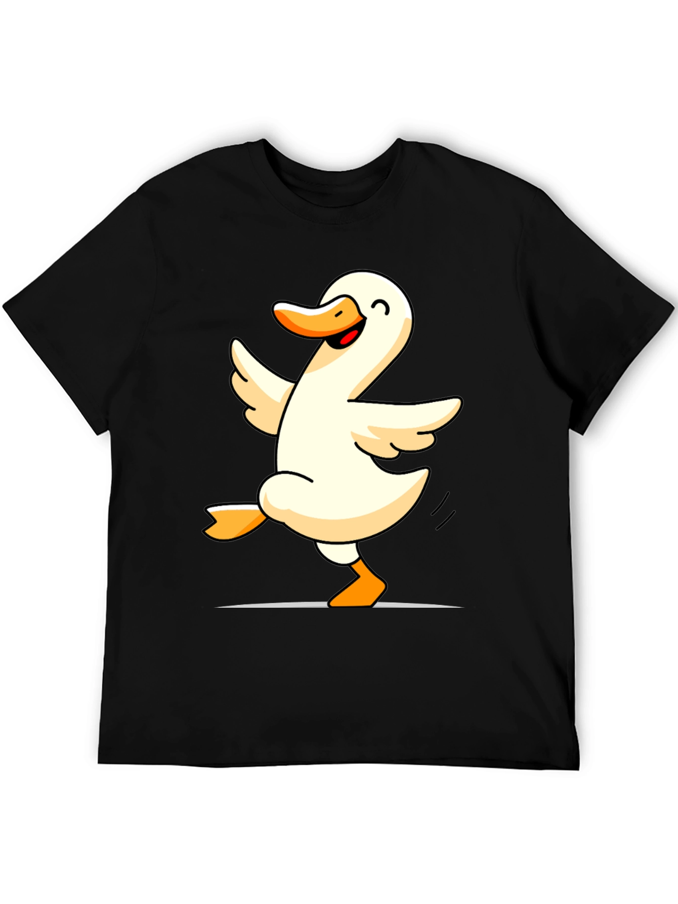 Dancing Duck Graphic Tee - Black Cotton Shirt