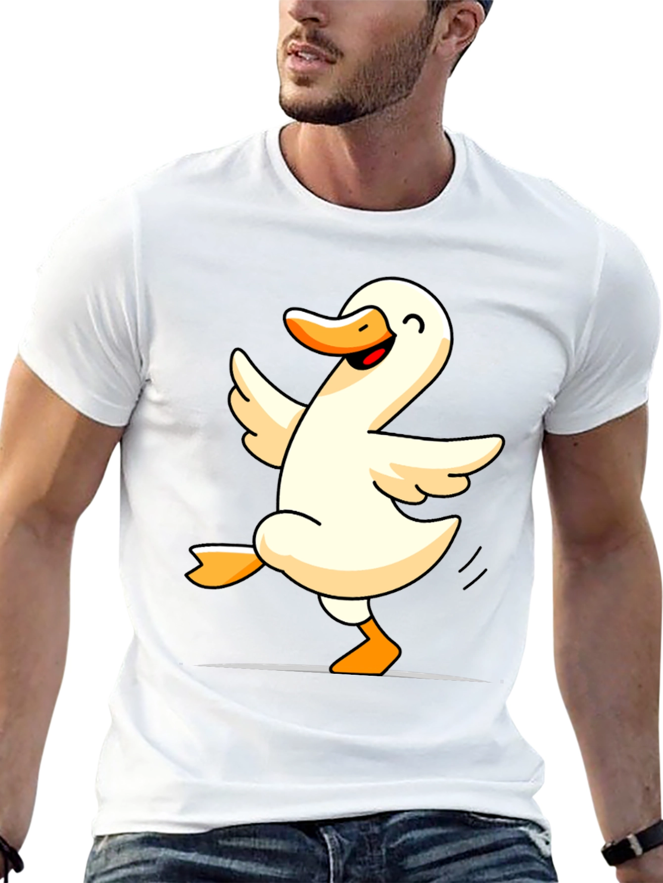Dancing Duck Graphic Tee - Black Cotton Shirt