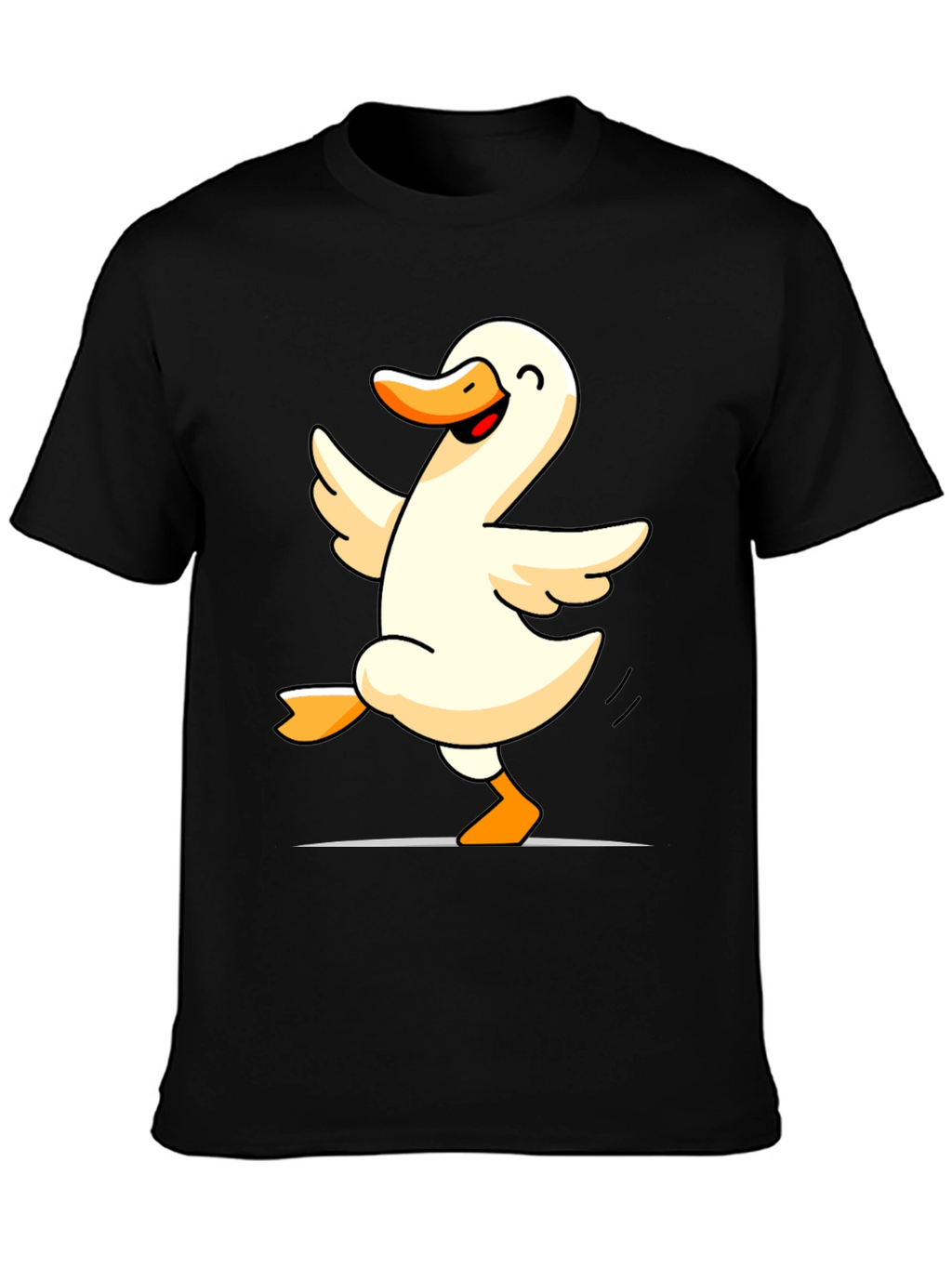 Dancing Duck Graphic Tee - Black Cotton Shirt
