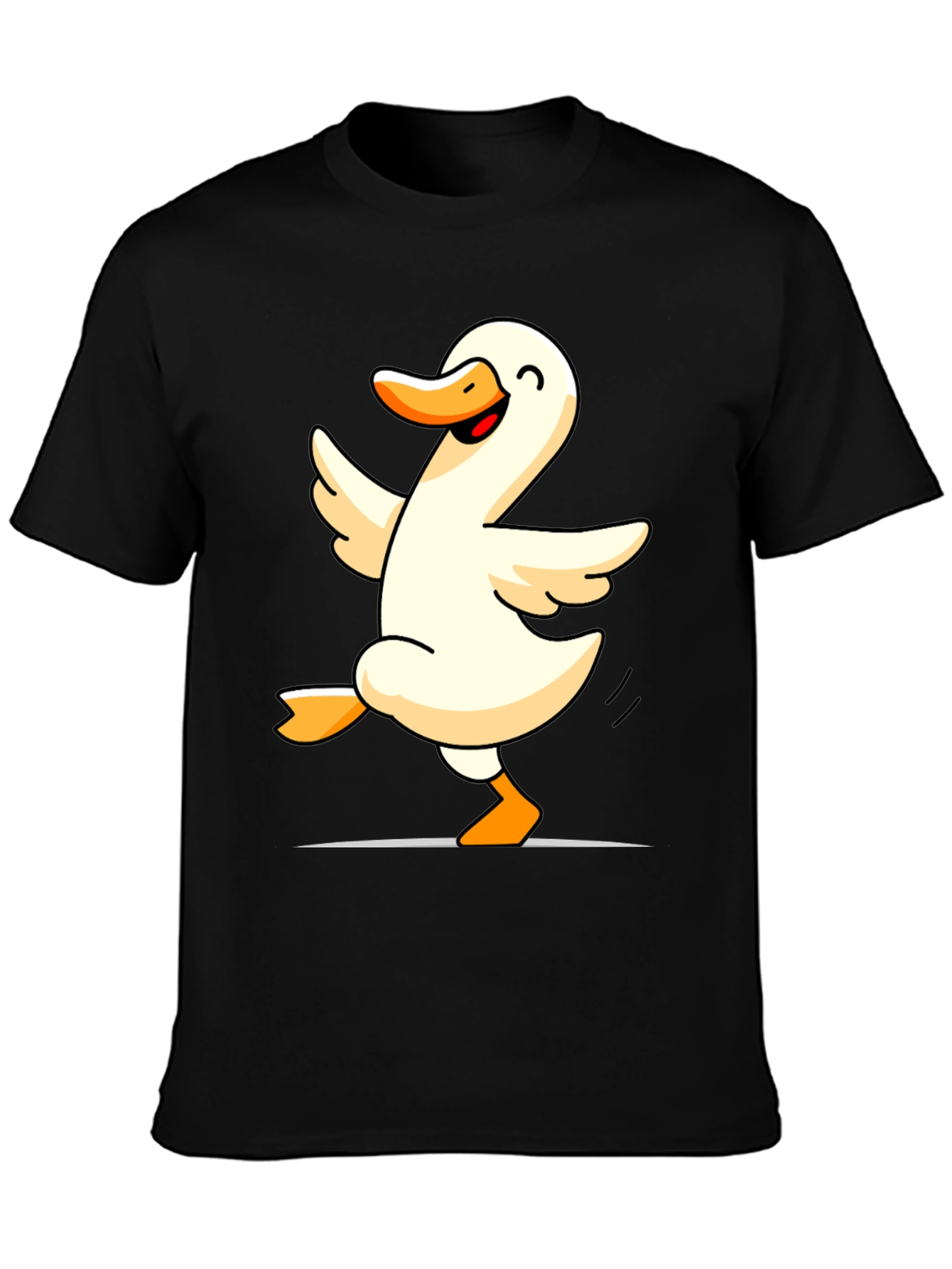 Dancing Duck Graphic Tee - Black Cotton Shirt