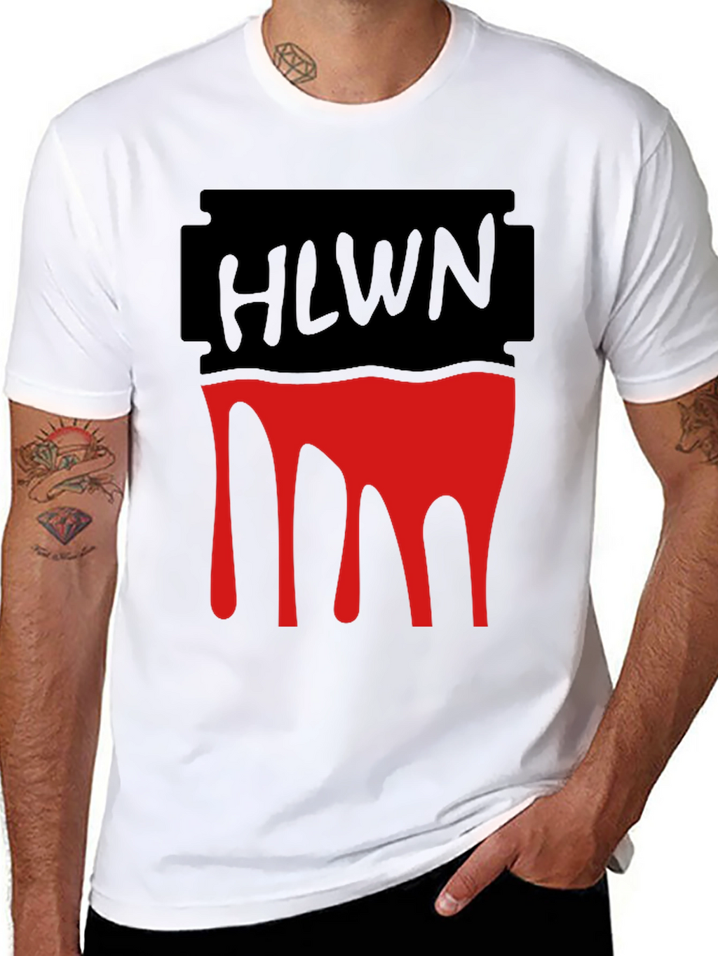 HLWN Razor Blade Drip Graphic T-Shirt