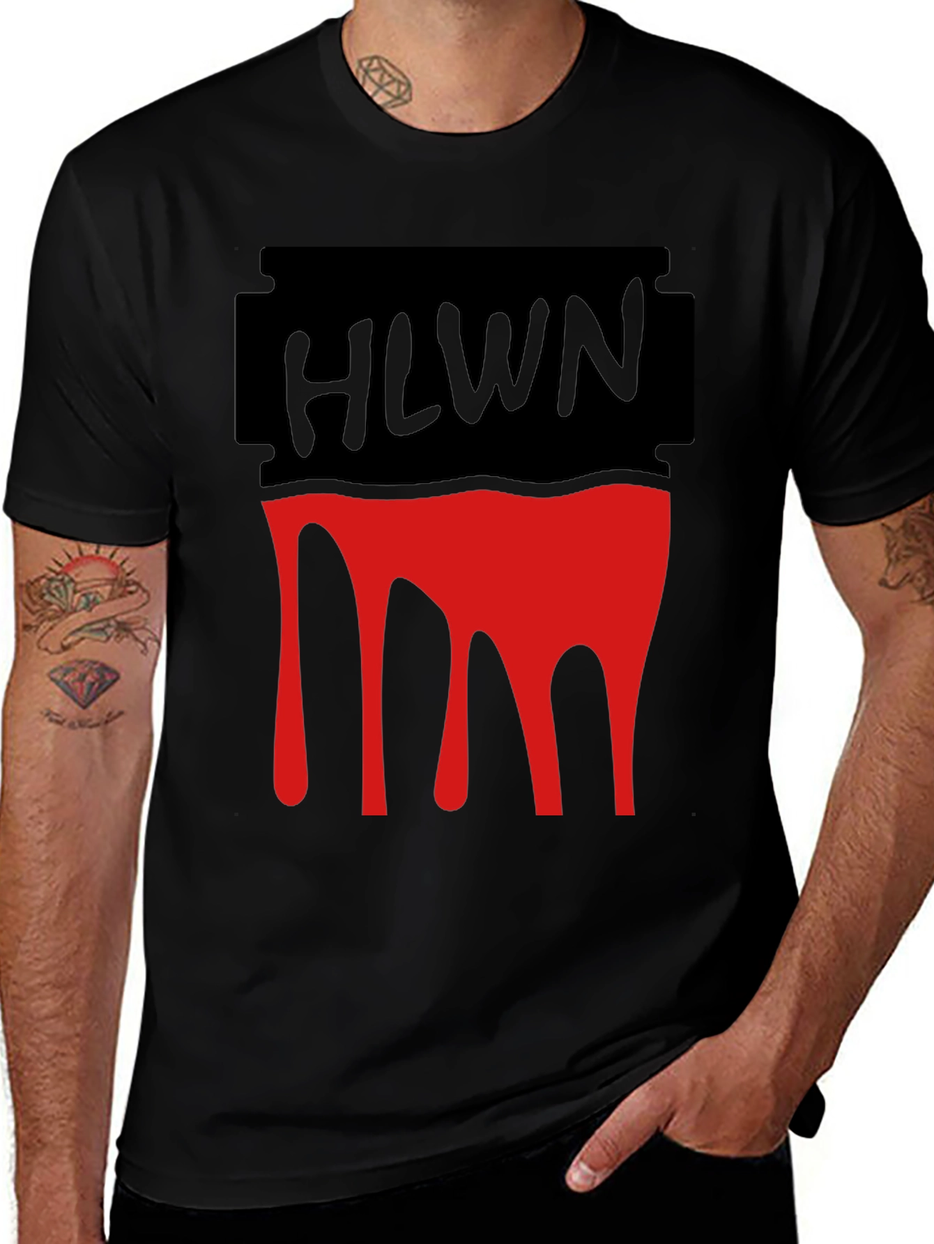 HLWN Razor Blade Drip Graphic T-Shirt