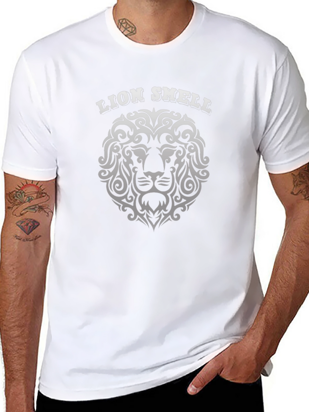 Lion Smell Graphic Tee - Black Cotton T-Shirt
