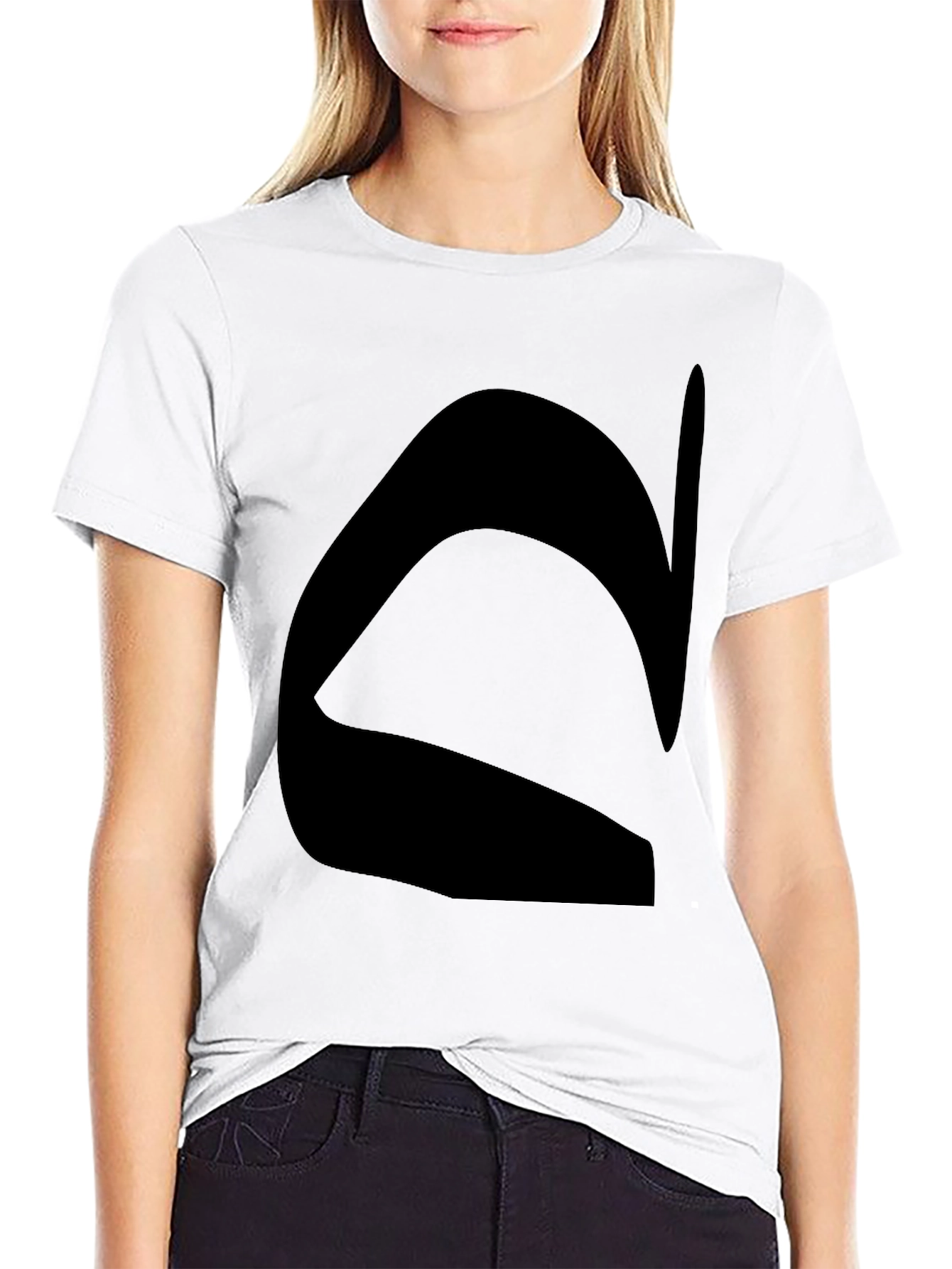 Mens Black Graphic Tee - Modern Abstract Design