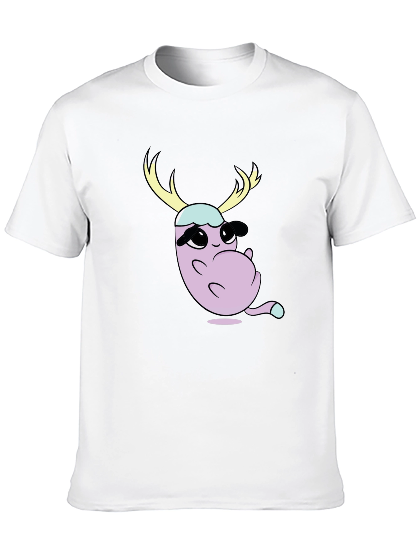 Cartoon Deer Character Graphic T-Shirt