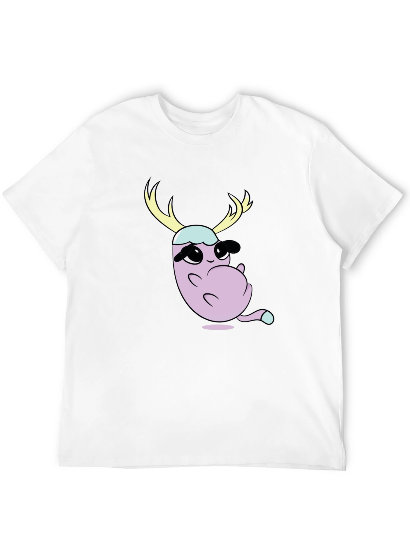 Cartoon Deer Character Graphic T-Shirt