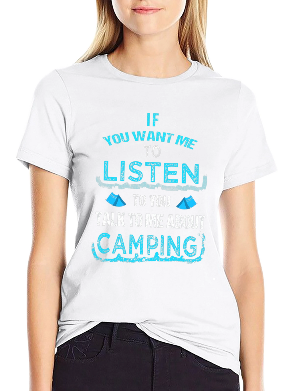 Camping Talk Mens Black Graphic Tee