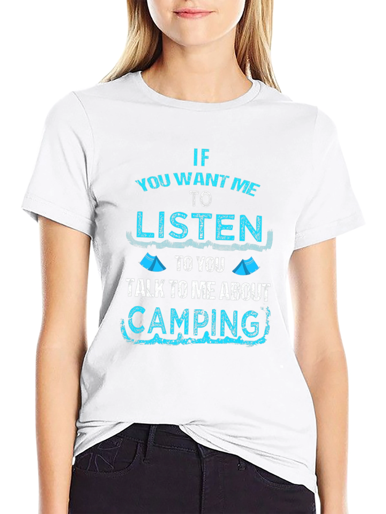 Camping Talk Mens Black Graphic Tee