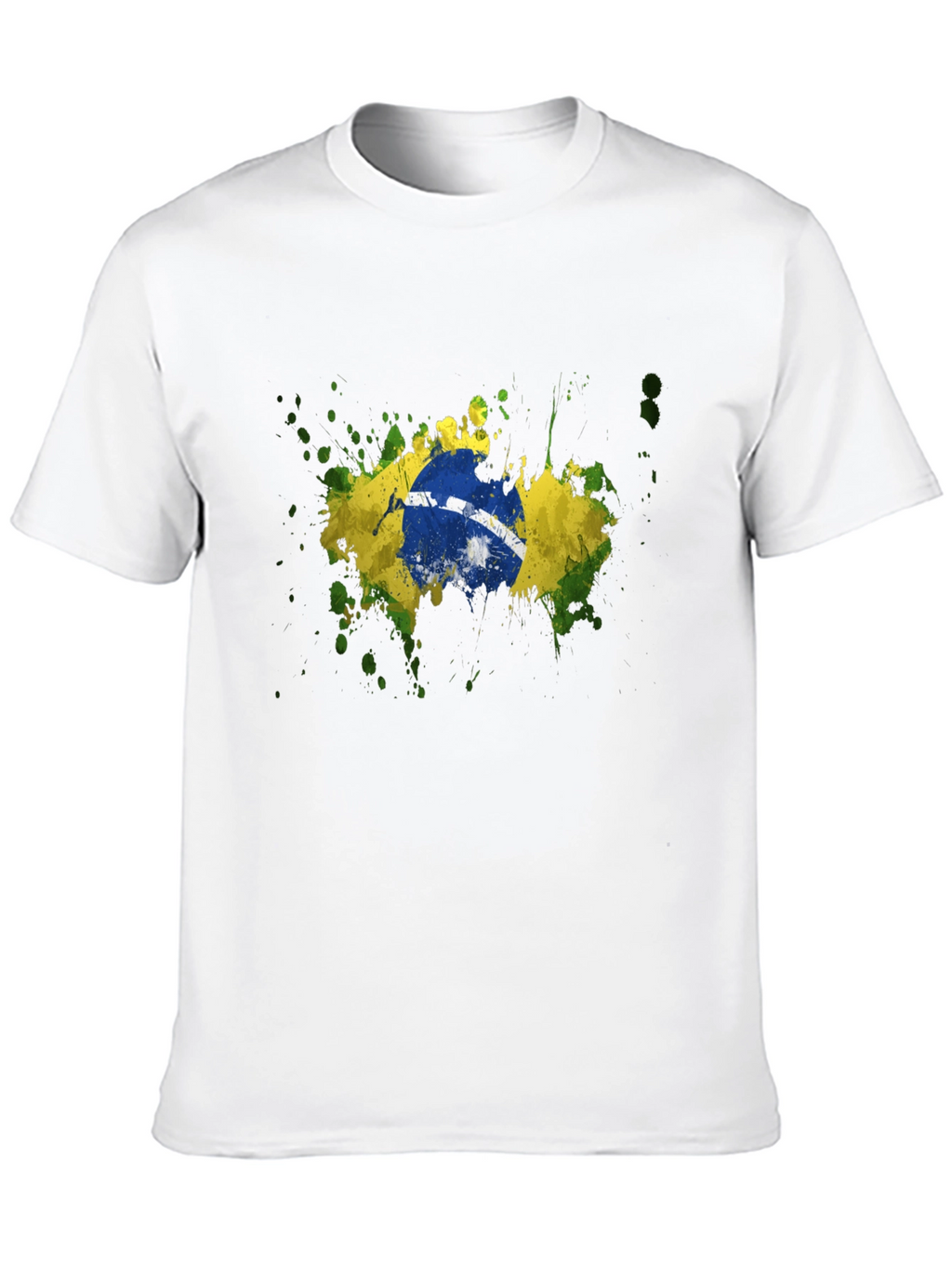 Brazil Flag Splatter Graphic T-Shirt