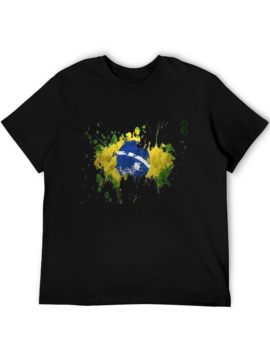Brazil Flag Splatter Graphic T-Shirt