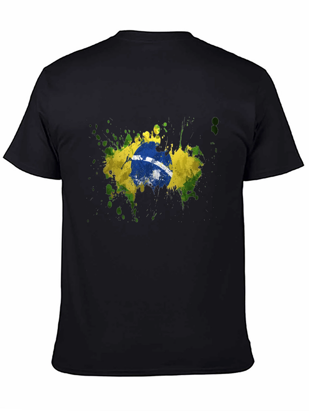 Brazil Flag Splatter Graphic T-Shirt