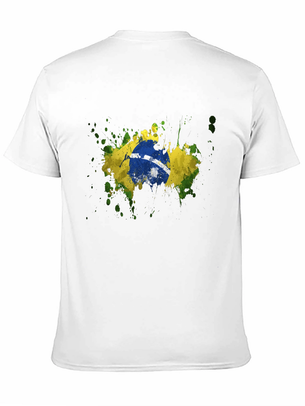 Brazil Flag Splatter Graphic T-Shirt