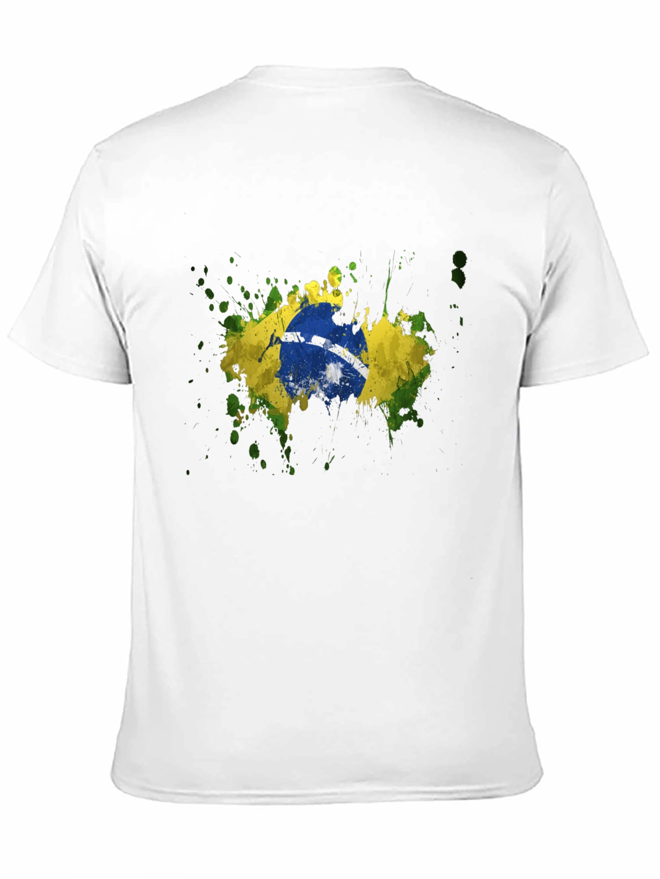 Brazil Flag Splatter Graphic T-Shirt