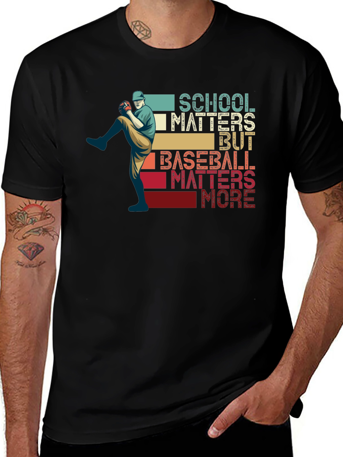 School Matters Baseball Matters More Graphic Tee