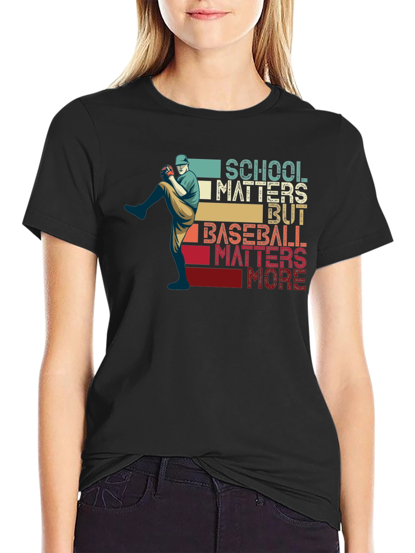 School Matters Baseball Matters More Graphic Tee