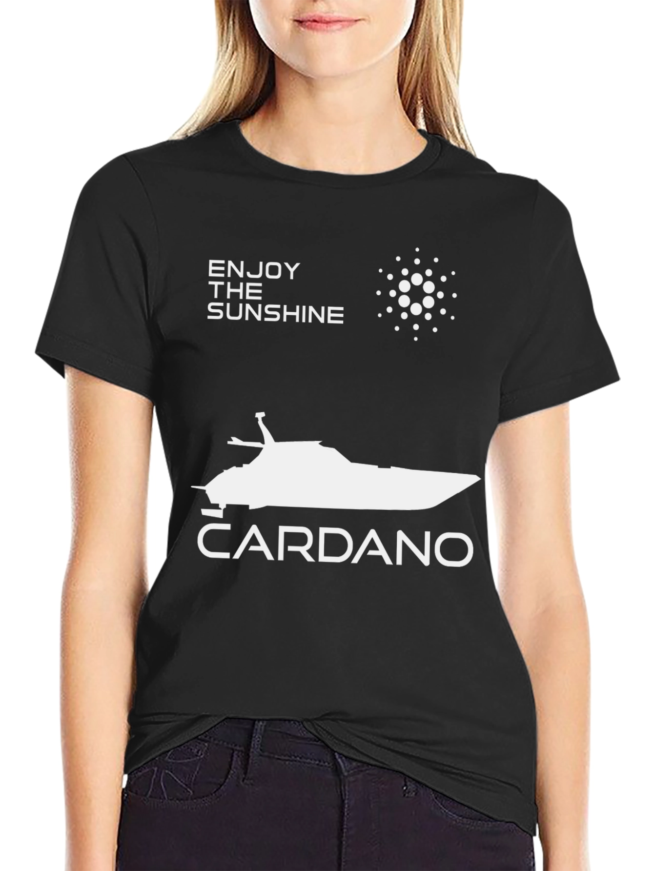 Cardano Boat T-Shirt - Enjoy the Sunshine Crypto Tee