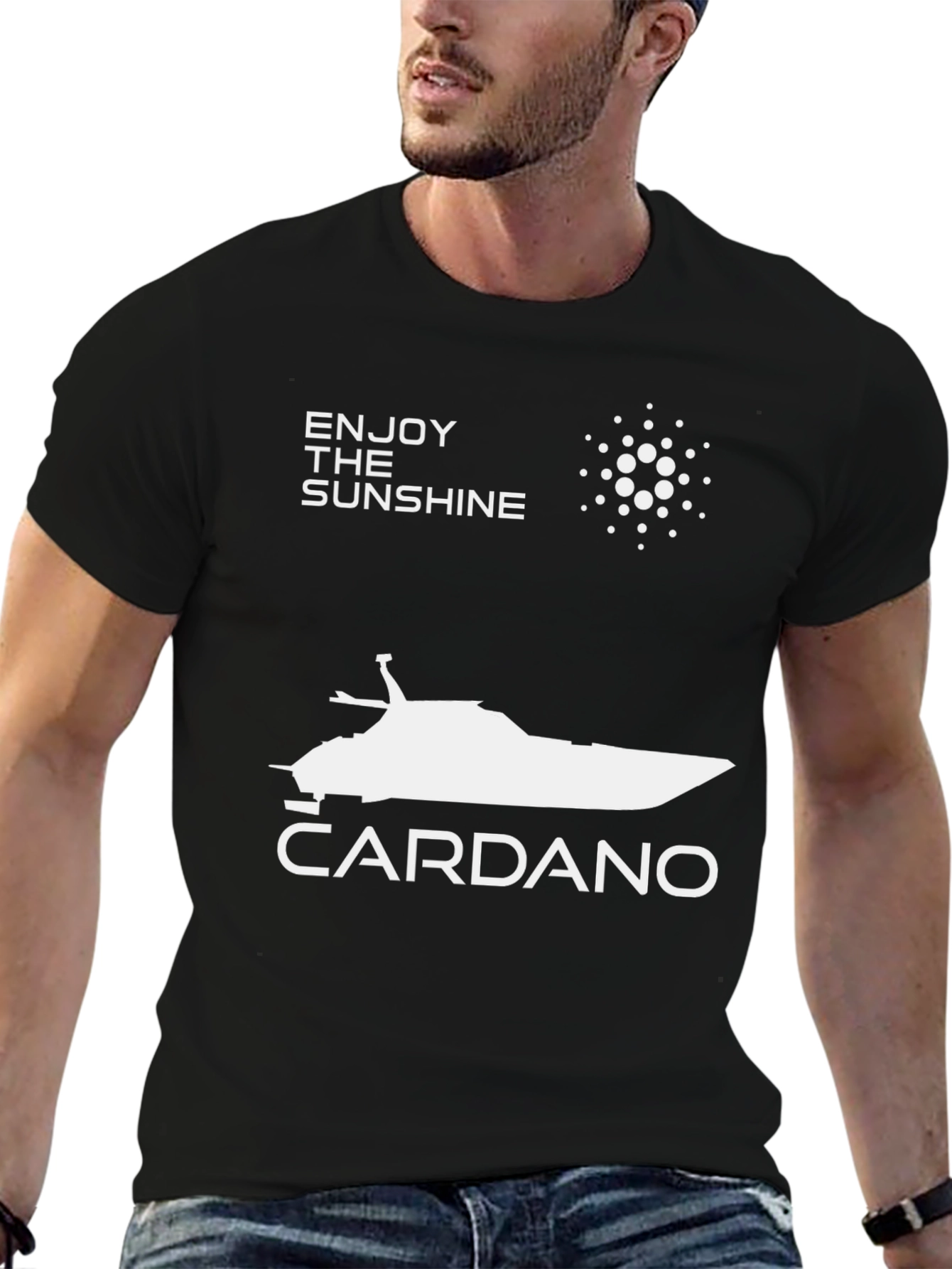 Cardano Boat T-Shirt - Enjoy the Sunshine Crypto Tee
