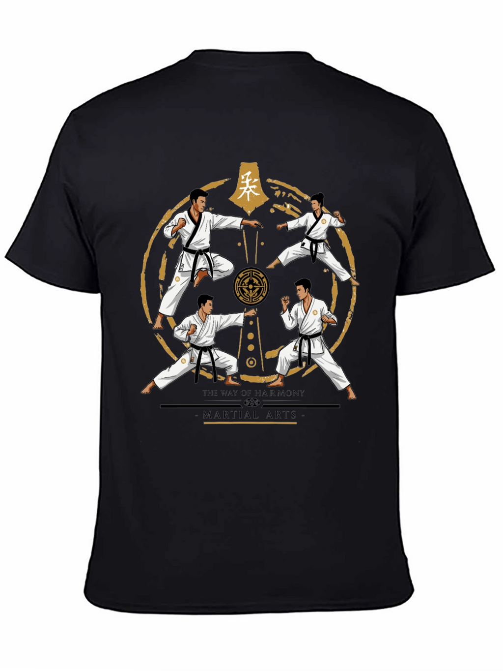 Martial Arts Harmony T-Shirt - Black Karate Tee